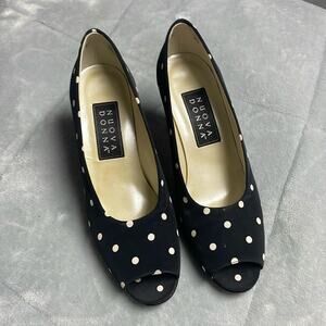 Spanish Made Polka Dot Open Toed Heels Size 7.5
